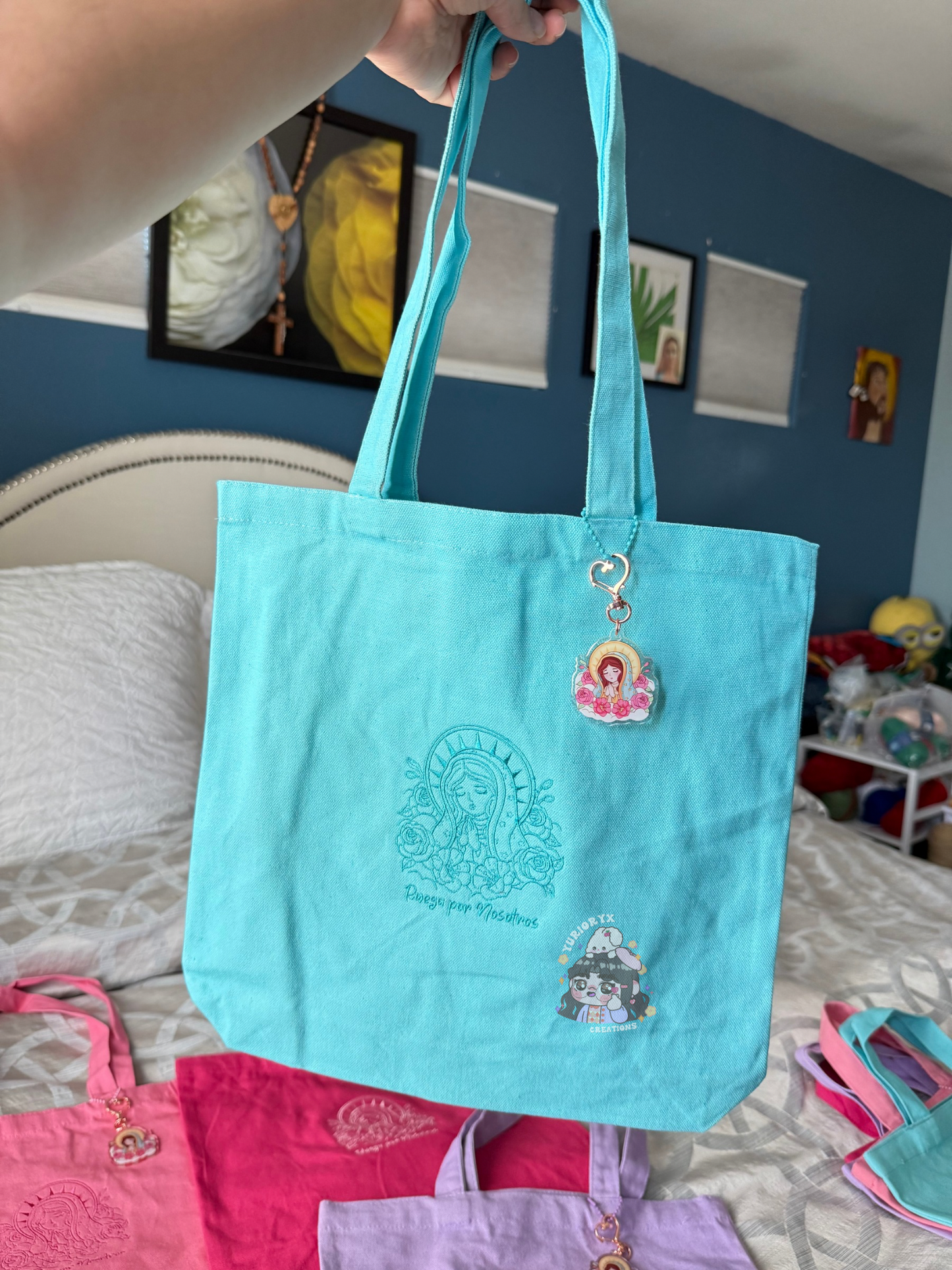 Ruega por Nosotros Canvas Tote Bag w/ Keychain β€οΈβπ₯ *pre-order*