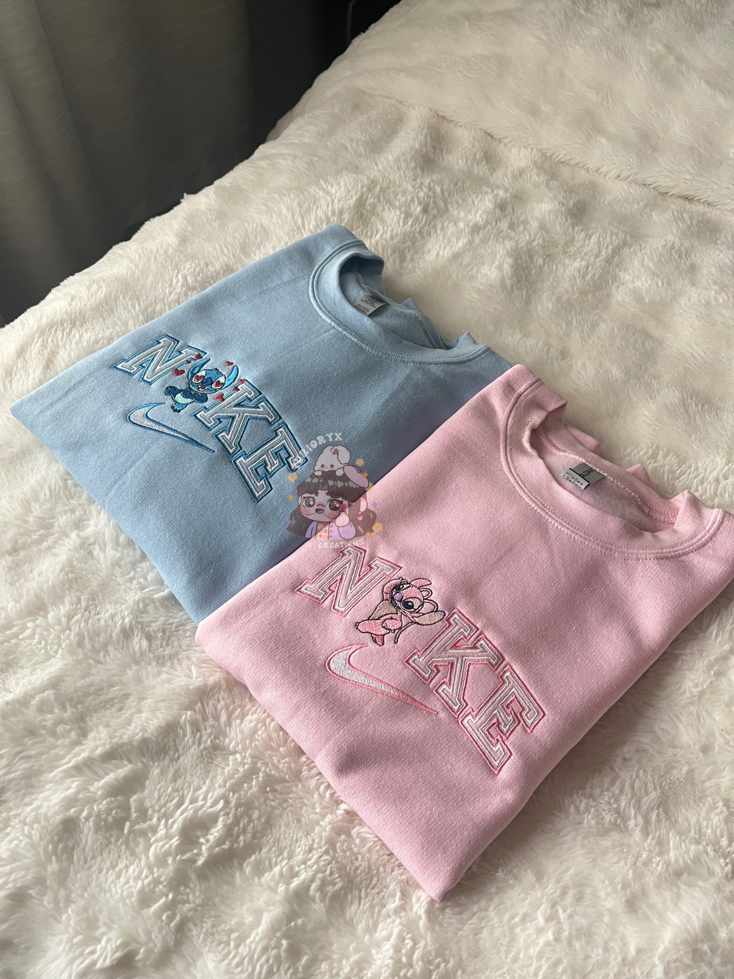 Pink & Blue Alien Duo embroidered sweaters π *pre-order*