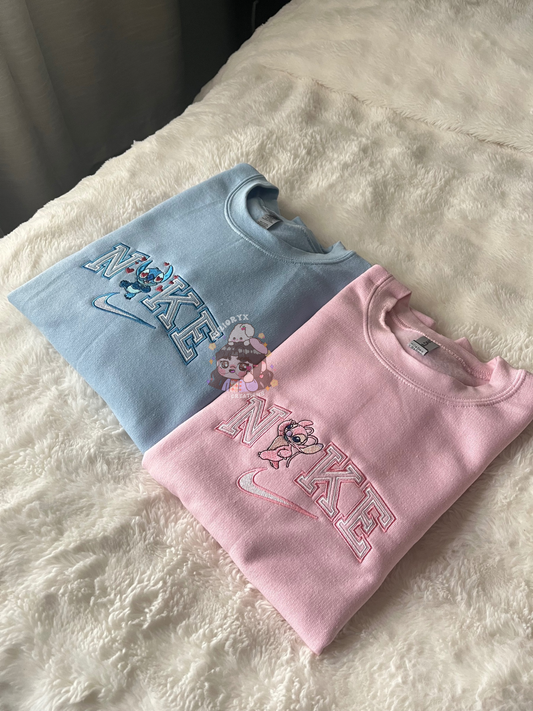 Pink & Blue Alien Duo embroidered sweaters 💓 *pre-order*