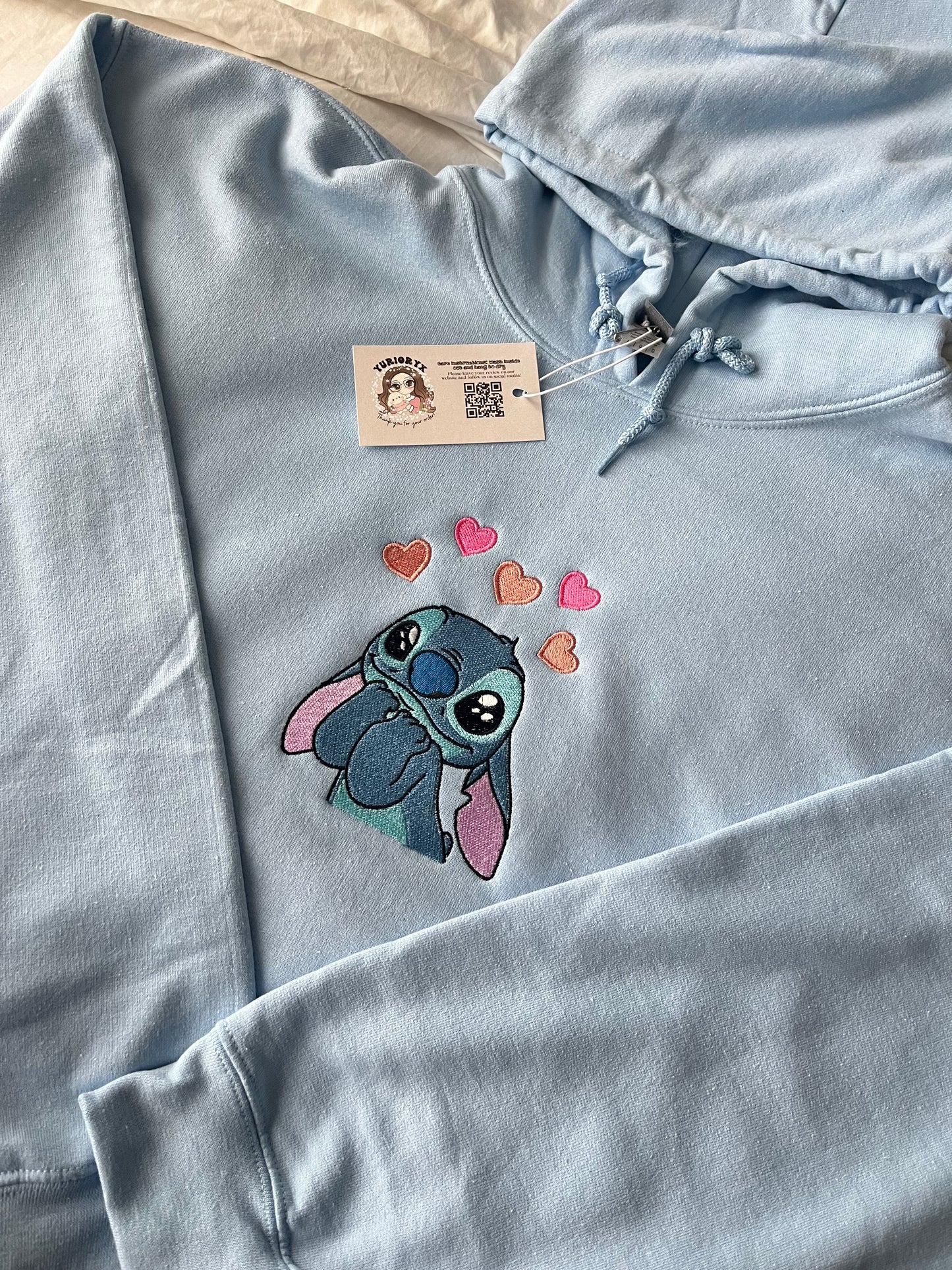 In love blue alien embroidered sweater π *pre-order*