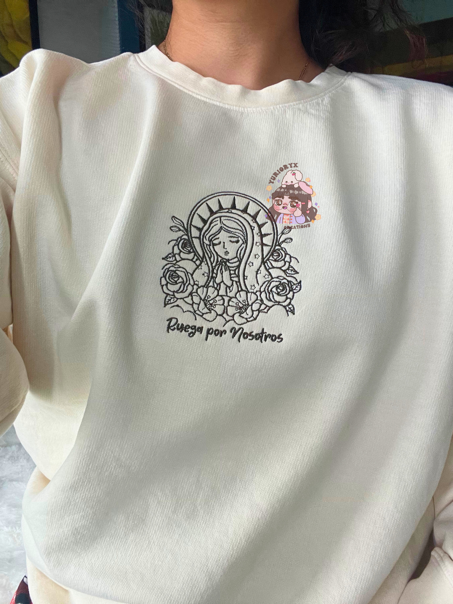 “Ruega por Nosotros” embroidered sweater ❤️ *pre-order*