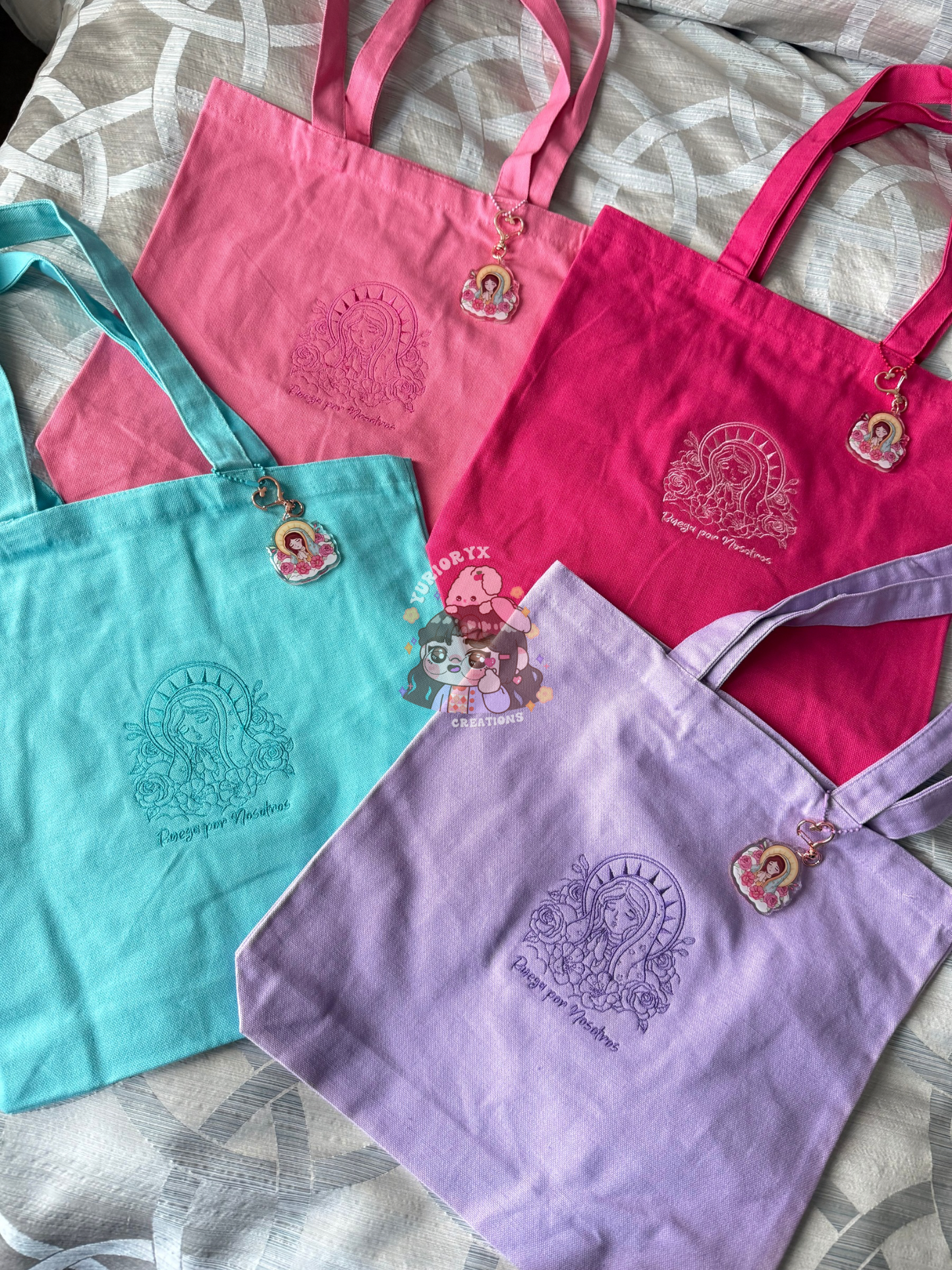 Ruega por Nosotros Canvas Tote Bag w/ Keychain β€οΈβπ₯ *pre-order*