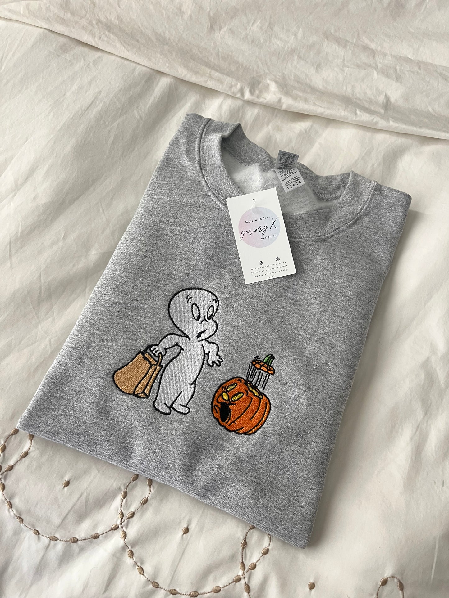 Spooky Casper embroidered sweaters 🖤 *pre-order*