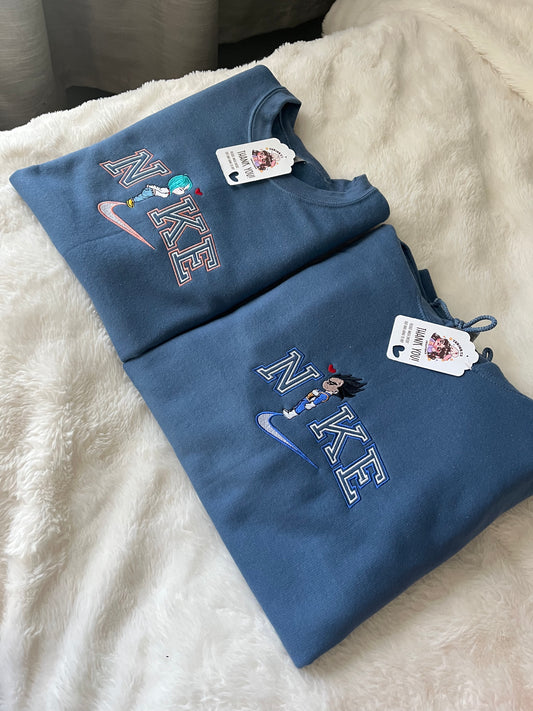 Vegeta & Bulma Duo embroidered sweaters 💙 *pre-order*