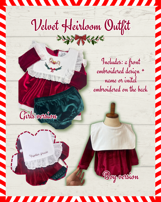 Christmas Baby Heirloom Apparel ๐ *Pre-order* (Est. shipped late Nov)