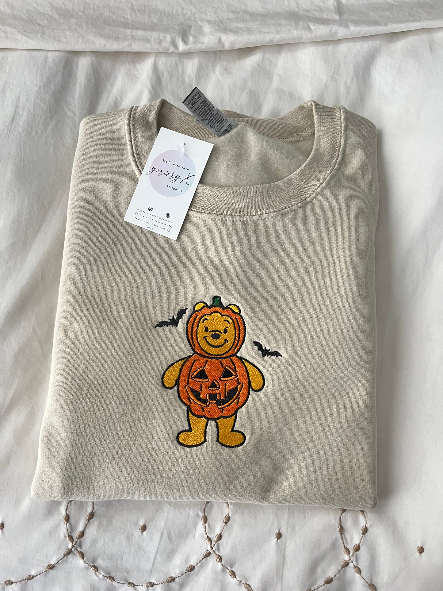 Spooky Pooh Pumpkin embroidered sweater π *pre-order*