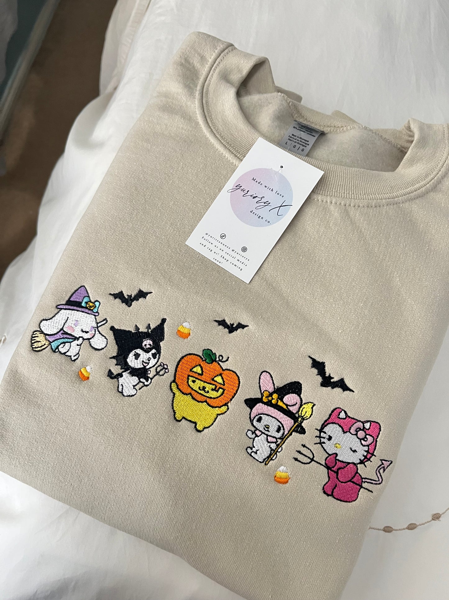 Spooky season cuties embroidered sweater 🩷 *pre-order*