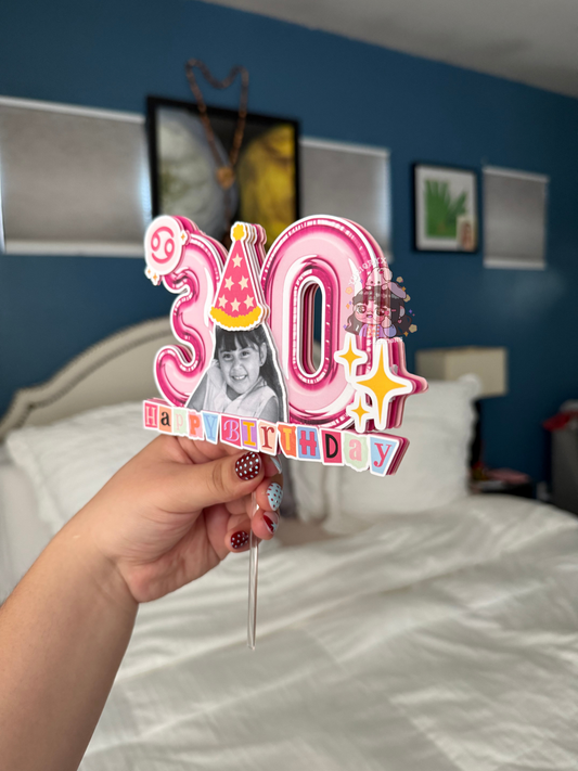 Personalized Headshot Birthday Cake topper ๐