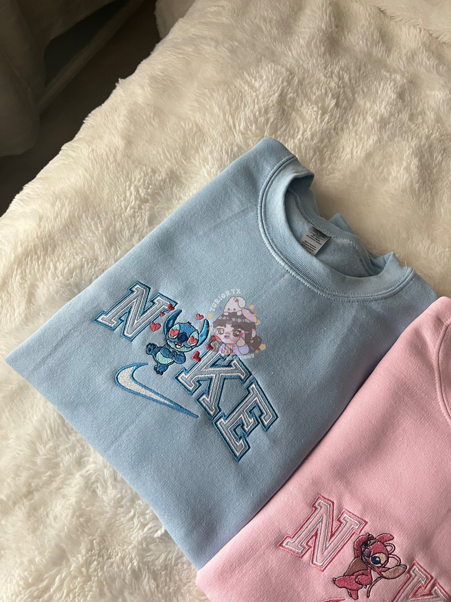 Pink & Blue Alien Duo embroidered sweaters π *pre-order*