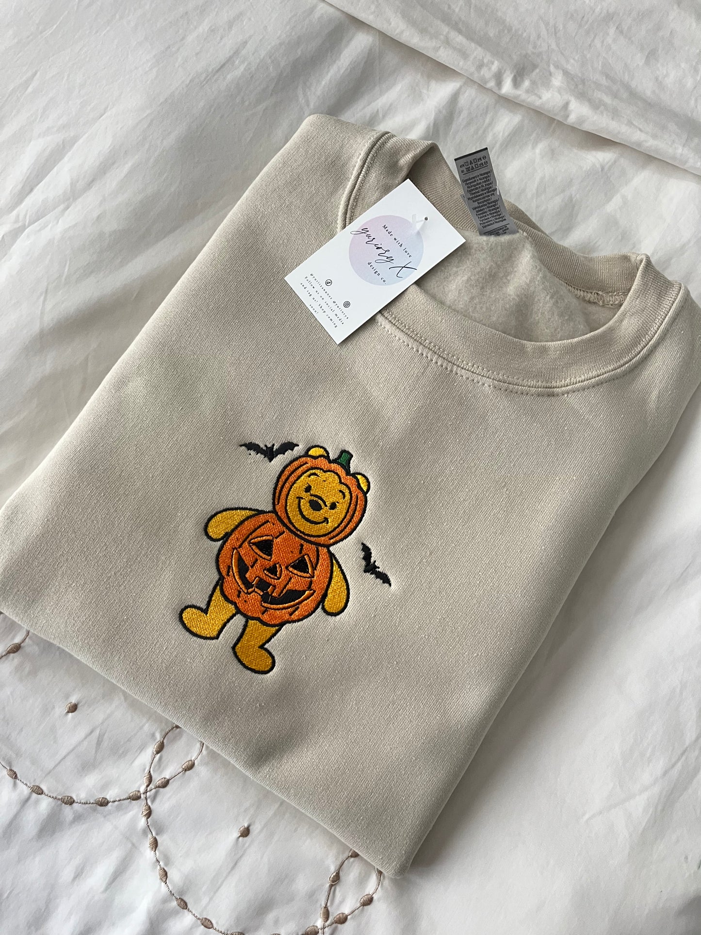 Spooky Pooh Pumpkin embroidered sweater π *pre-order*
