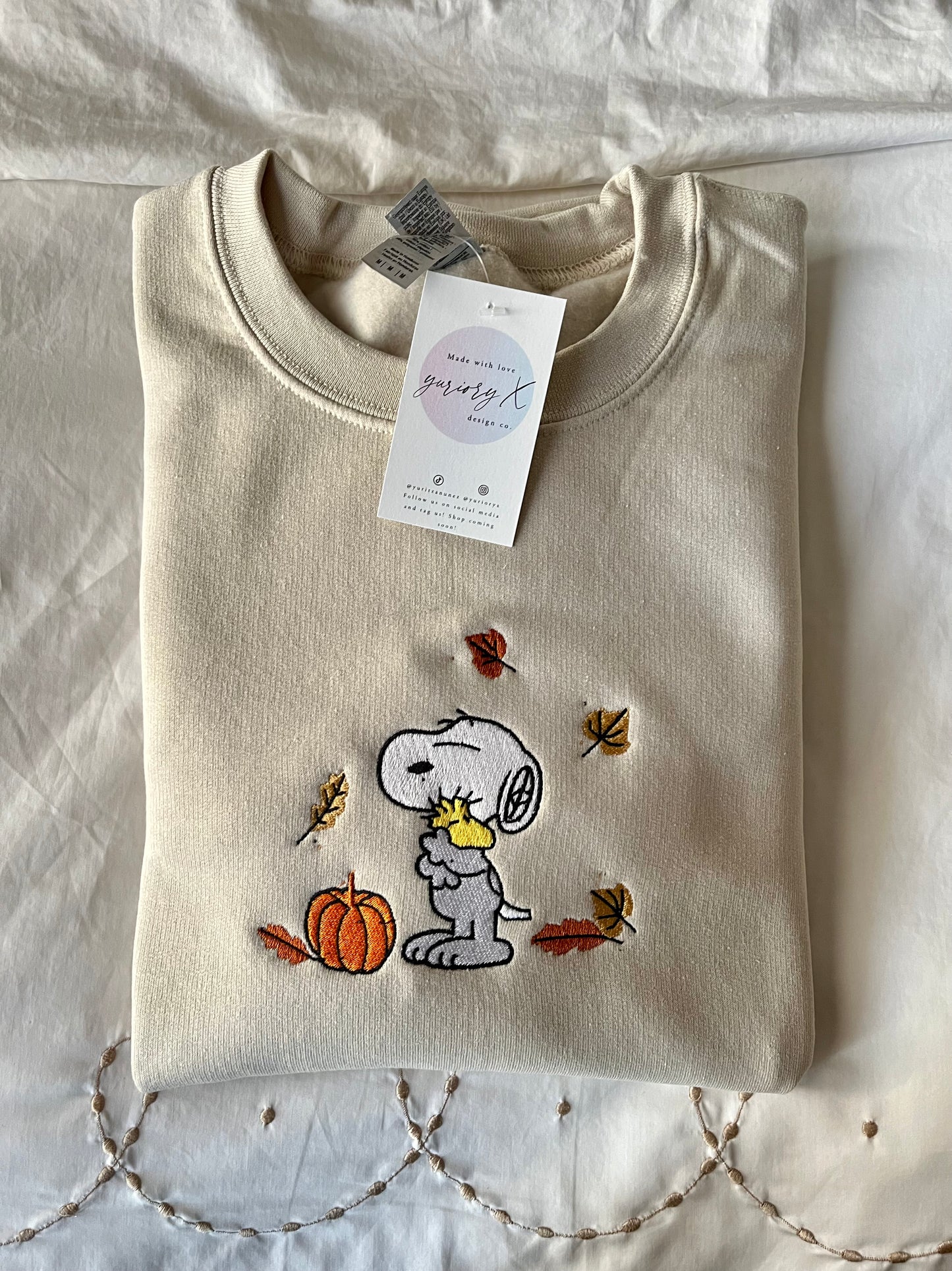 Pumpkin fall Snoopy embroidered sweaters π *pre-order*