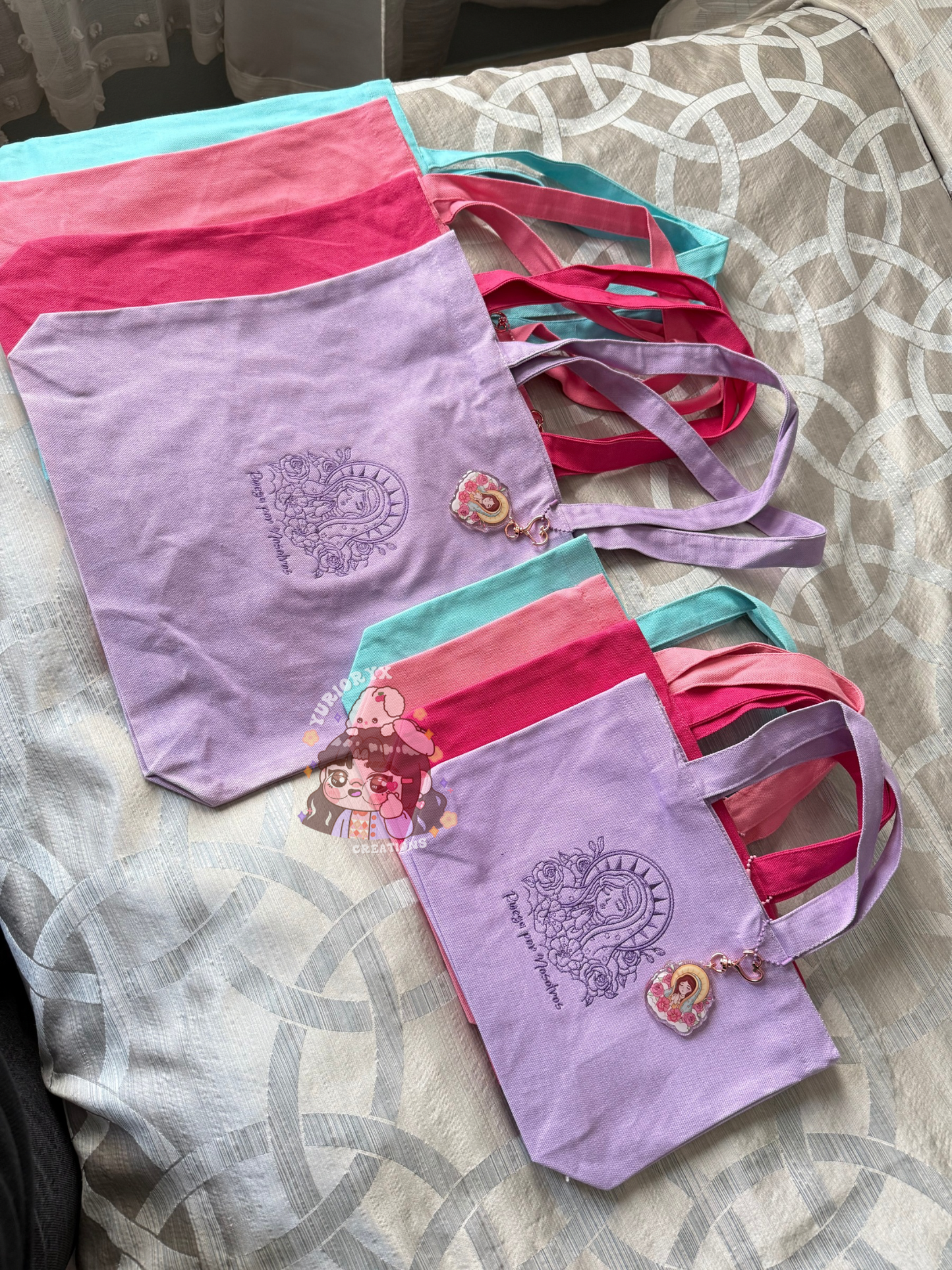 Ruega por Nosotros Mini Canvas Tote Bag w/ Keychain β€οΈβπ₯ *pre-order*