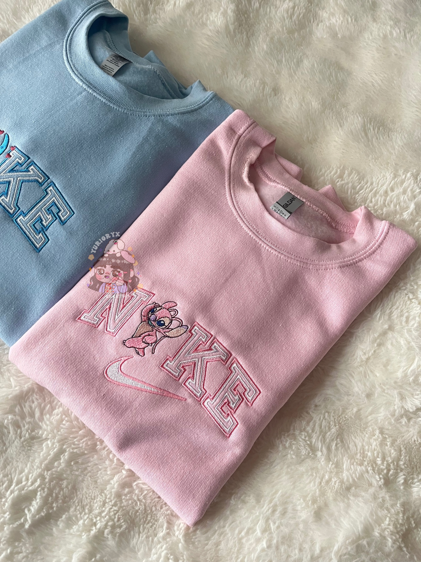 Pink & Blue Alien Duo embroidered sweaters π *pre-order*