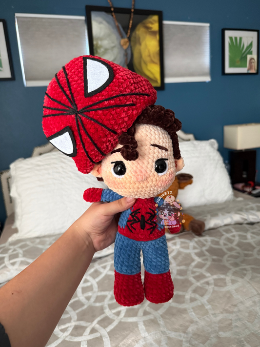 Crochet Jumbo Spidey Plush ๐ธ๏ธโค๏ธ *pre-order* (Ships Aug-Sep)
