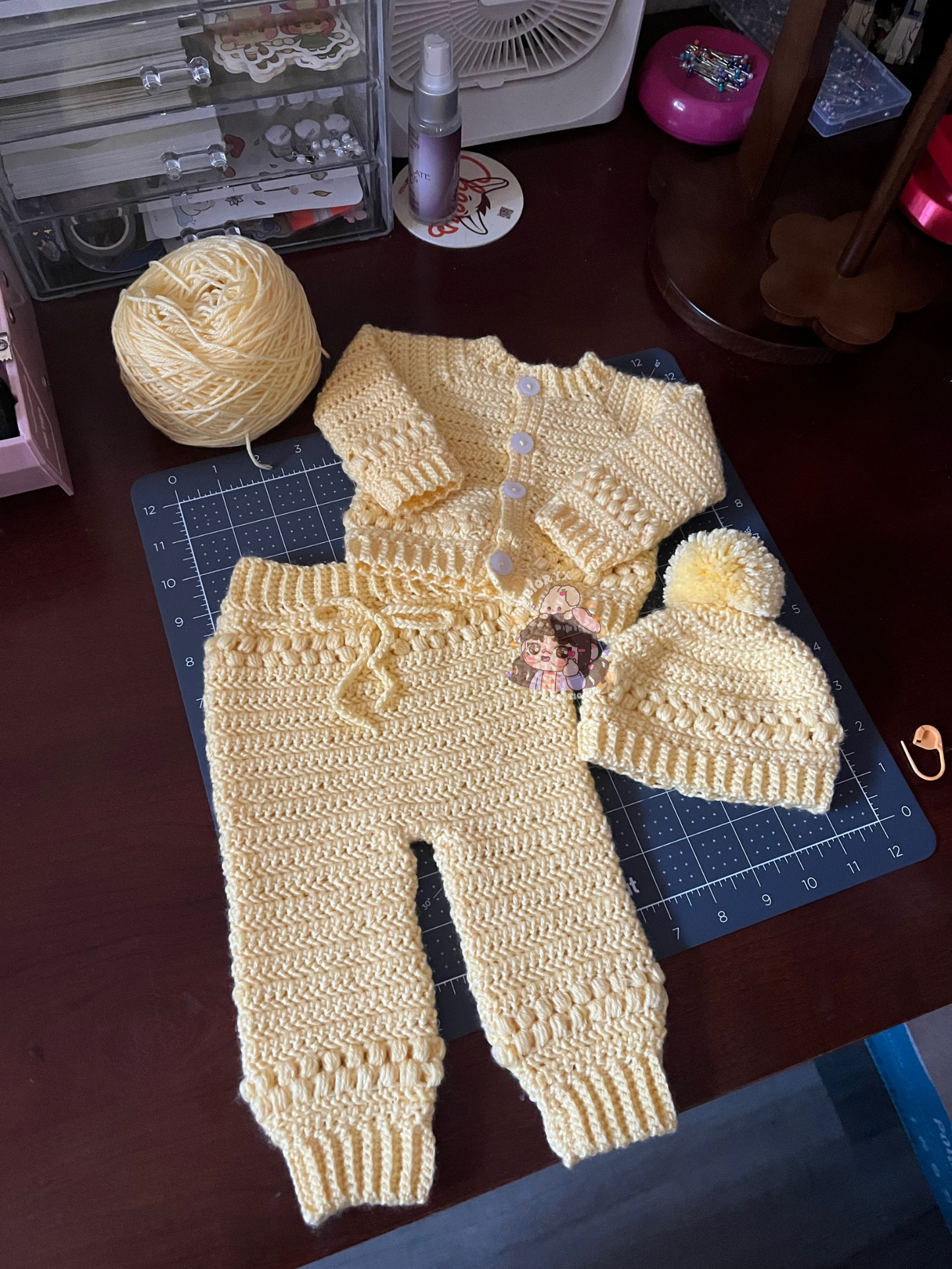 Newborn Baby Crochet Set + Onesie π€
