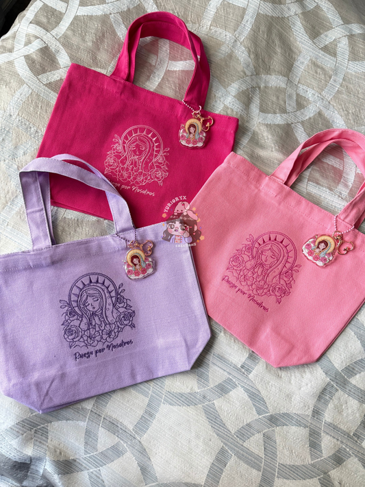 Ruega por Nosotros Mini Canvas Tote Bag w/ Keychain ❤️‍🔥 *pre-order*