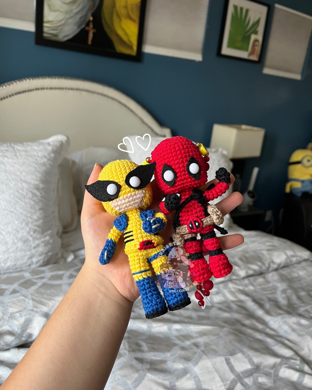 Deadpool & Wolverine crochet car hangers 💛❤️