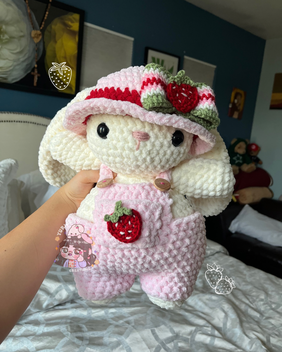 Strawberry Crochet Bunny 🍓