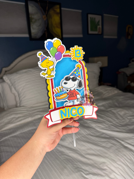 Birthday Puppy Joe Cool Cake Topper 🥳