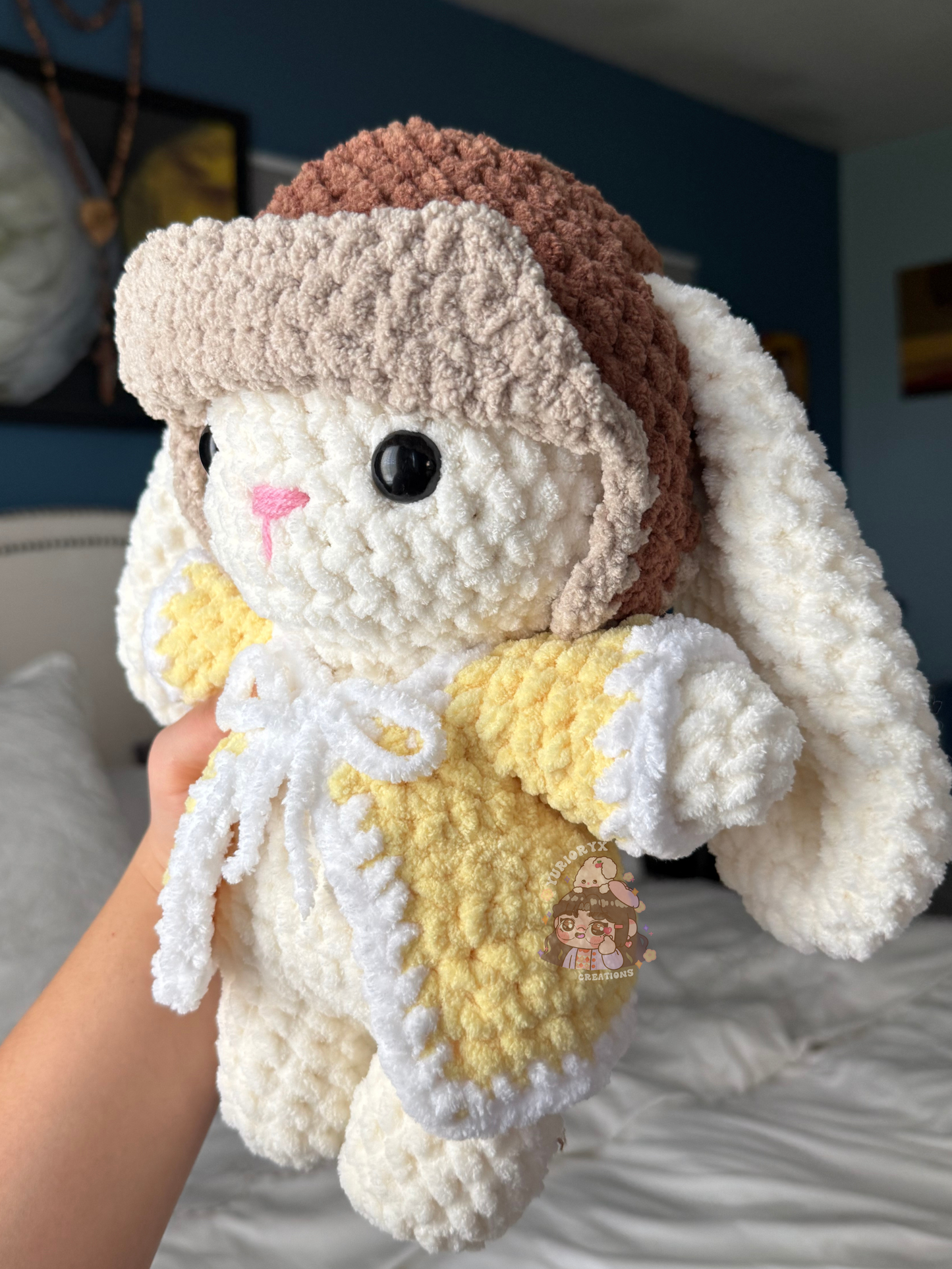 Crochet Benito inspired Trucker Hat Bunny 💛