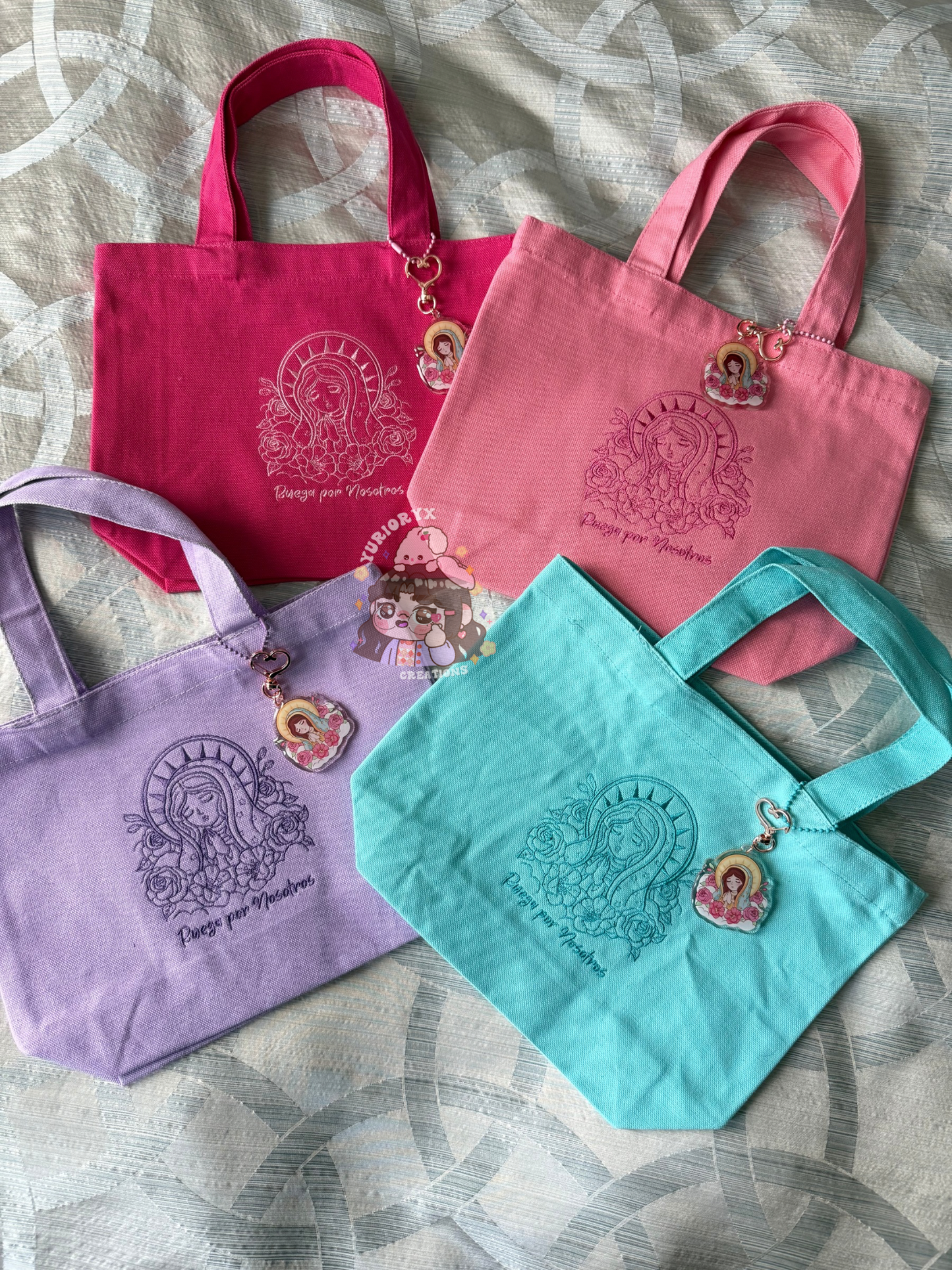 Ruega por Nosotros Mini Canvas Tote Bag w/ Keychain ❤️‍🔥 *pre-order*