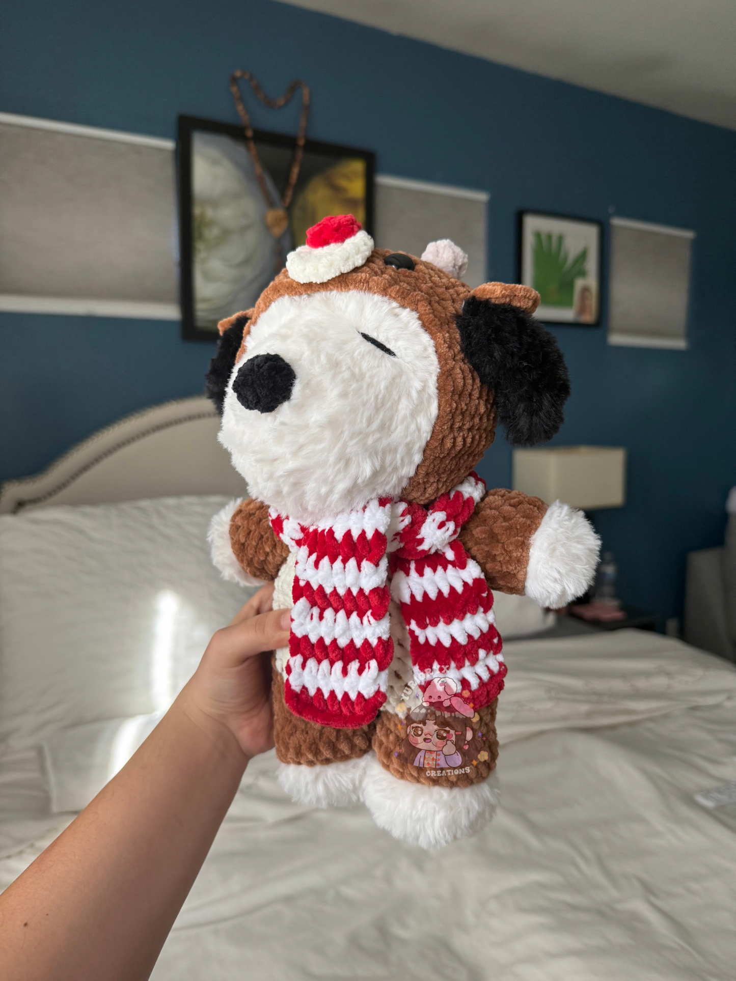 Crochet Fluffy Reindeer Snoop ❤️ (onesie removable)