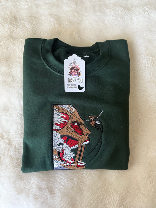 Attack on Titans embroidered sweater 🔥 *pre-order*