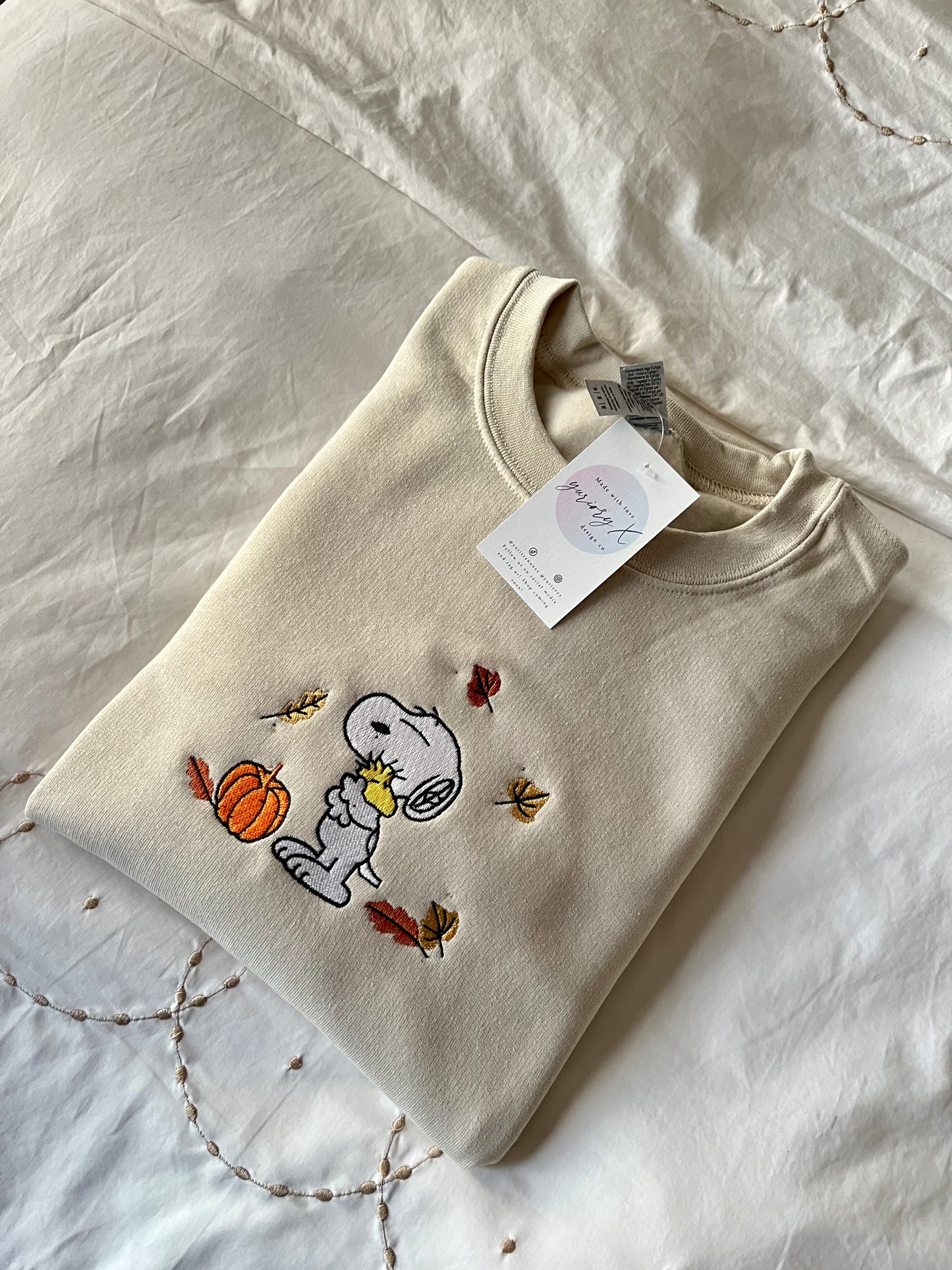 Pumpkin fall Snoopy embroidered sweaters 🍂 *pre-order*