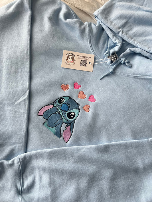 In love blue alien embroidered sweater 💙 *pre-order*