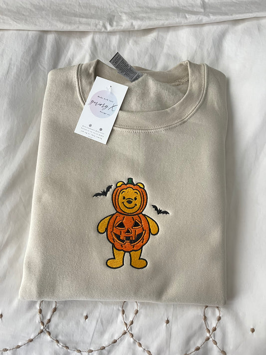 Spooky Pooh Pumpkin embroidered sweater 🎃 *pre-order*