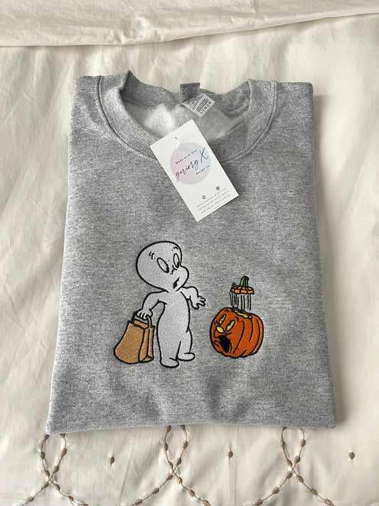 Spooky Casper embroidered sweaters 🖤 *pre-order*