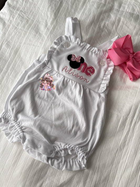 Baby Romper - Pink Mouse Birthday 🎂 *pre-order*