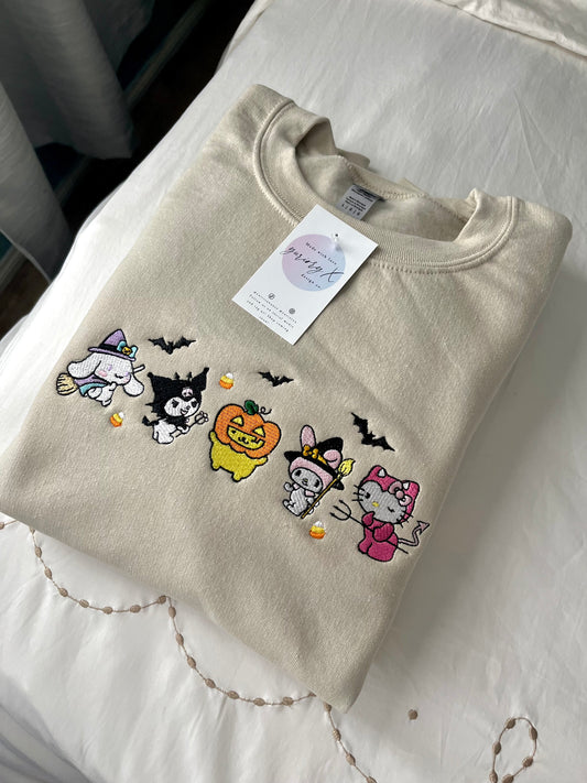 Spooky season cuties embroidered sweater 🩷 *pre-order*