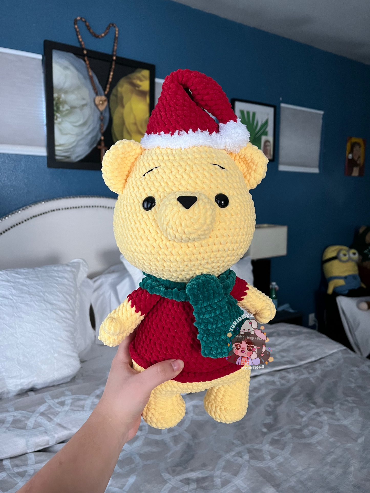 Winter Pooh Bear Crochet plush ❤️