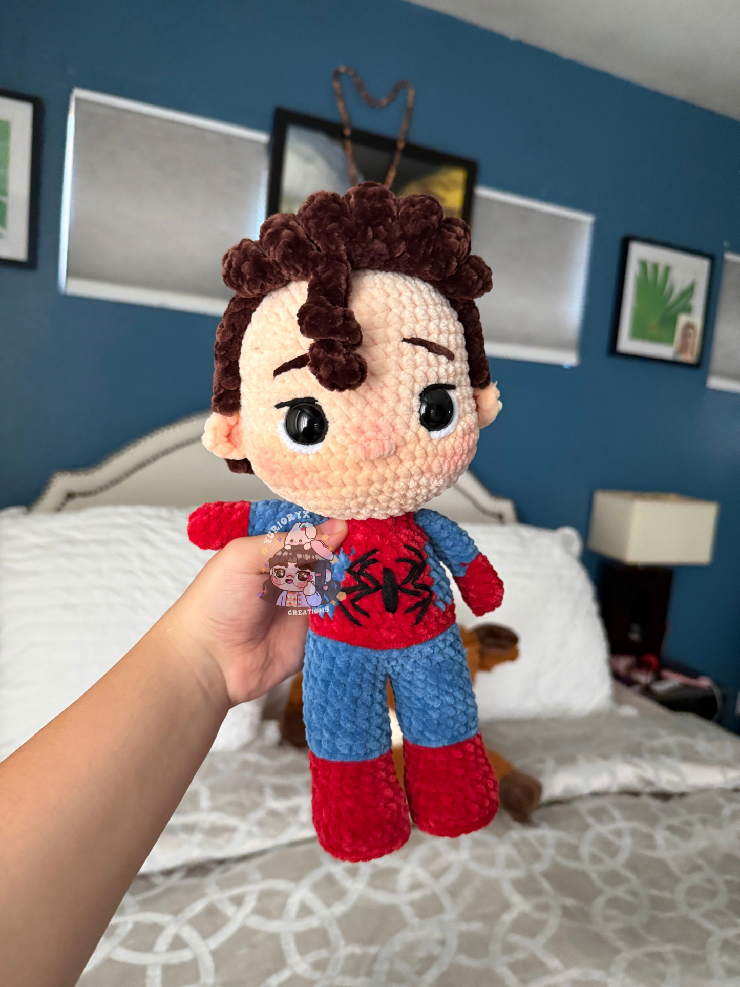 Crochet Jumbo Spidey Plush 🕸️❤️ *pre-order* (Ships Aug-Sep)