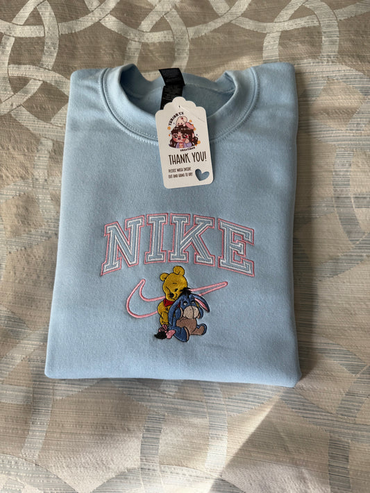 Pooh x Eeyore embroidered sweater 🩵 *pre-order*