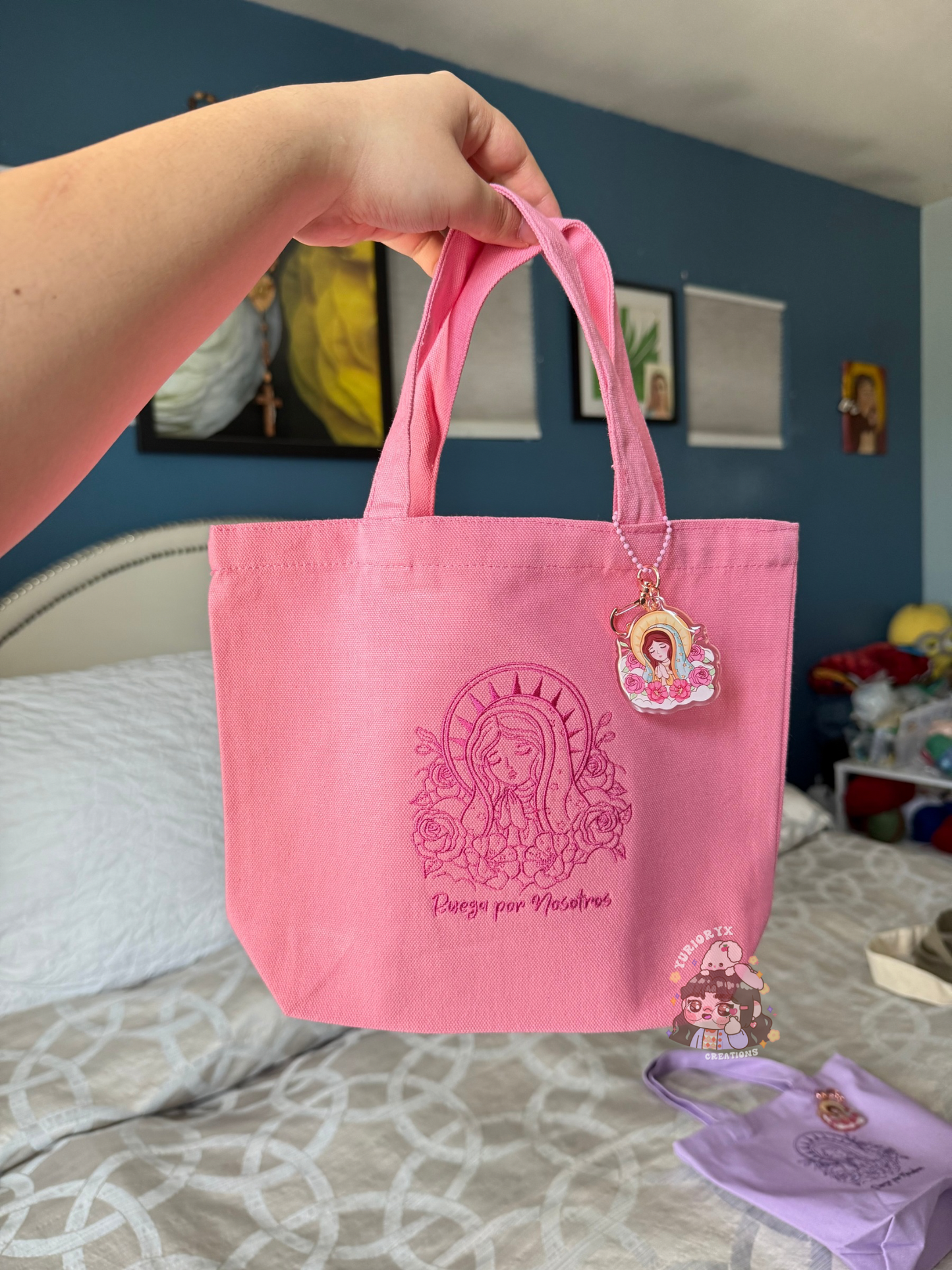 Ruega por Nosotros Mini Canvas Tote Bag w/ Keychain ❤️‍🔥 *pre-order*