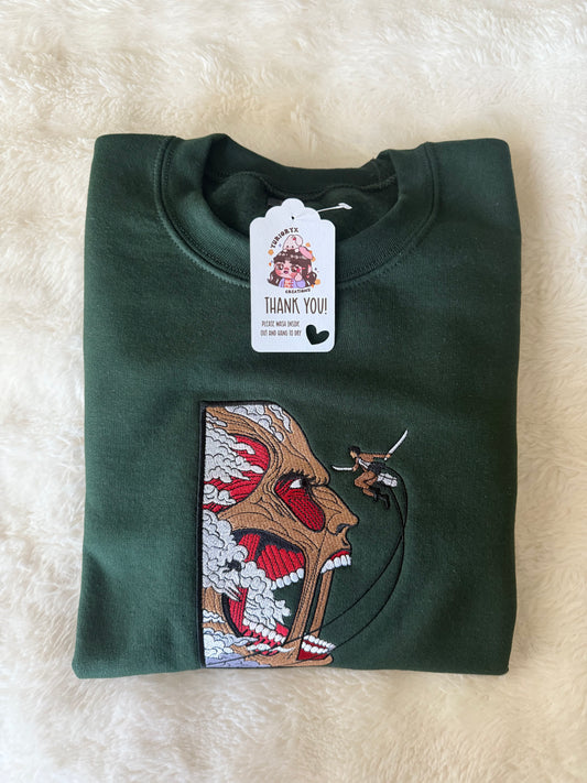Attack on Titans embroidered sweater 🔥 *pre-order*