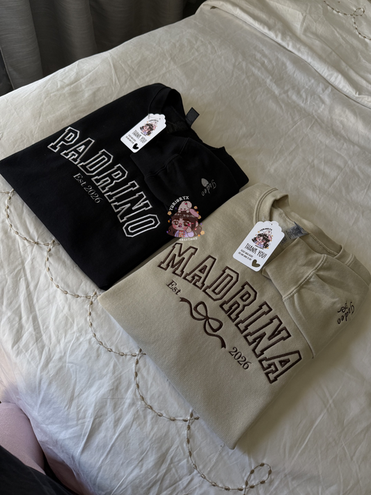 Madrina x Padrino embroidered sweaters only 🕊️ *pre-order*