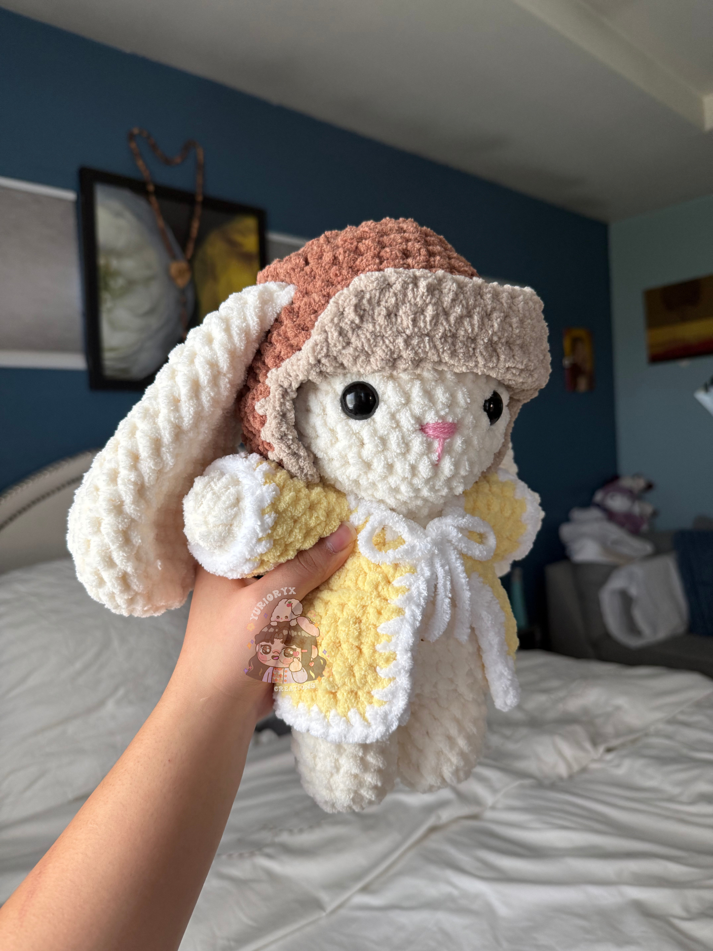 Crochet Benito inspired Trucker Hat Bunny 💛