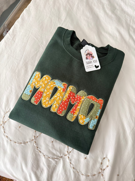 *Ready to Ship* Mama Appliqué Sample embroidered sweaters 🩷