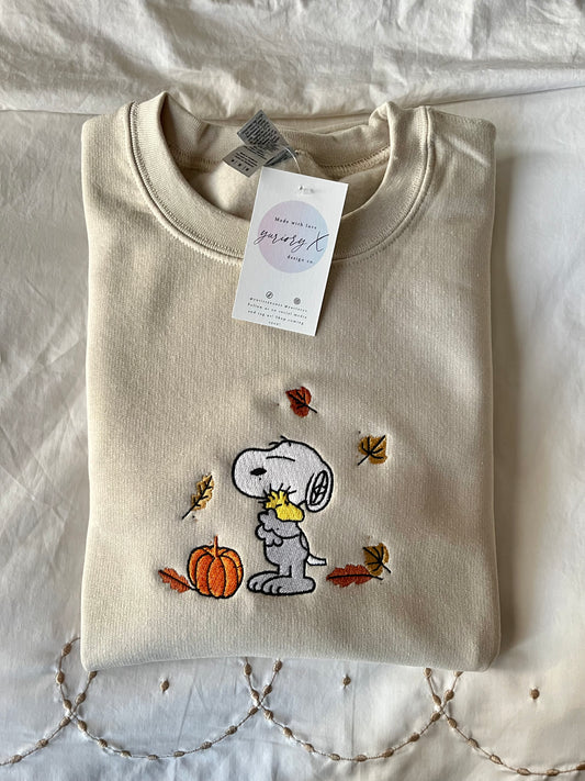 Pumpkin fall Snoopy embroidered sweaters 🍂 *pre-order*