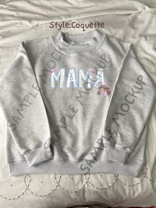Mama embroidered mock neck sweaters 💝 *pre-order*
