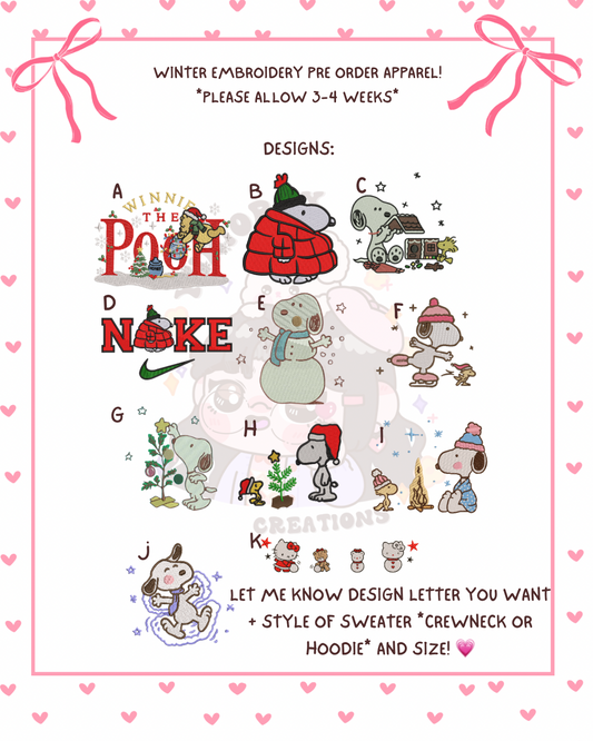 Winter Embroidery Sweaters ❄️ *pre-order*