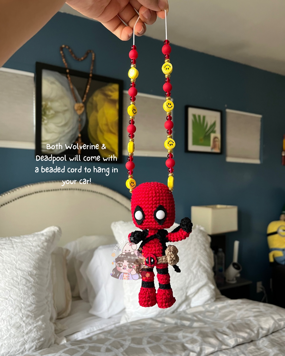 Deadpool & Wolverine crochet car hangers 💛❤️