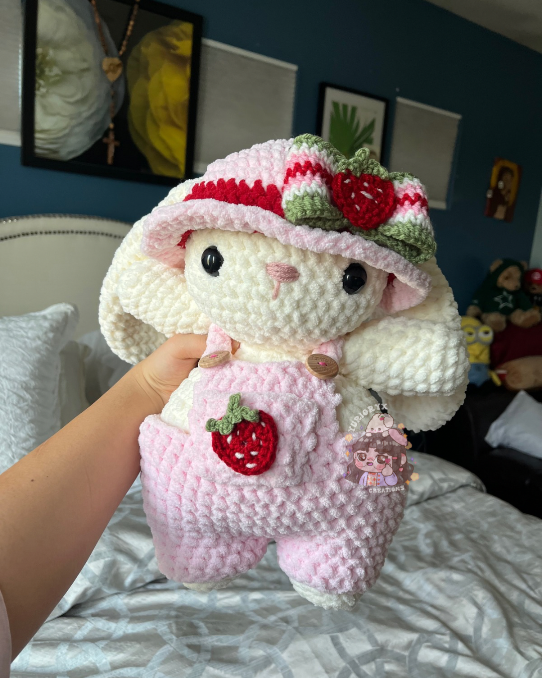 Strawberry Crochet Bunny 🍓