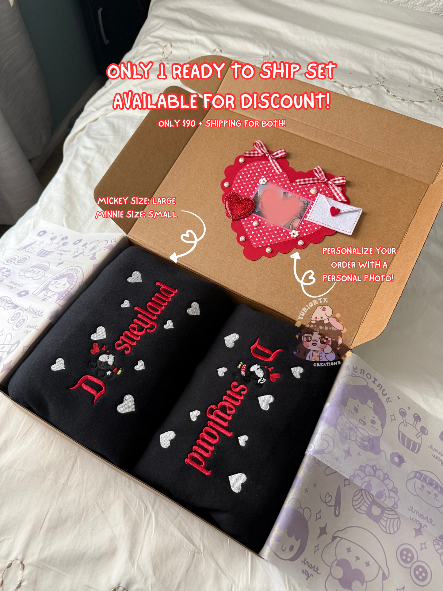 Duo Mike (L) & Mika (S) embroidered sweaters ❤️ *READY TO SHIP*